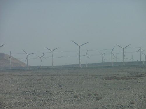 The Taklemakan is the world's second largest shifting sand desert with about 85% made up of shifting sand dunes. arid, remote, it has archeological remains back to the Greeks and modern wind farms.