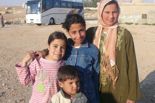 Have these children, met at a desert road house, managed to avoid the fighting?