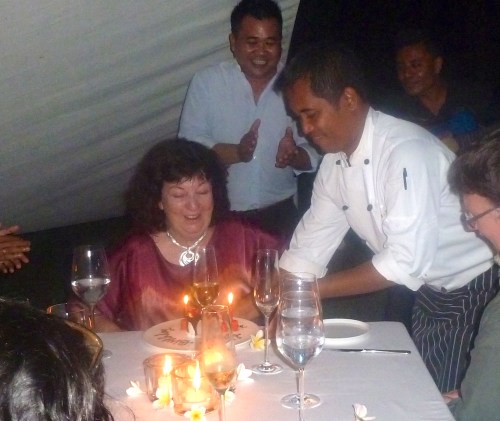 And then the chef presented the cake.