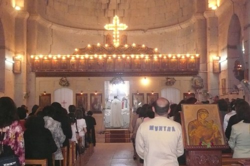 At the hilltop town of Safita I was attracted by the singing at an Orthodox mass