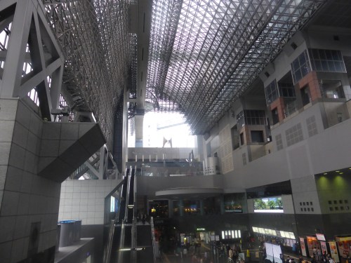 Kyoto railway station makes most modern architecture look like boxes. There's a concert platform at the top and restaurant arcades leading to department stores