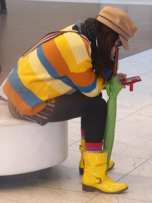 This young lady was doing what all young ladies do