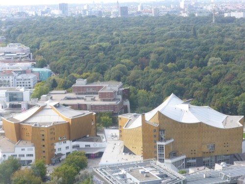 The one on the right is the Berlin Philharmonic concert hall